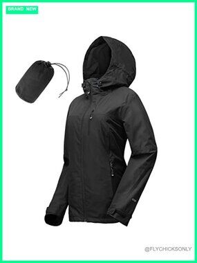 Packable Waterproof Rain Jacket with Hood Mesh Lined Cycling Running